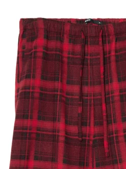 Cropp Spodnie*Czerwone spodnie baggy w kratę czerwony