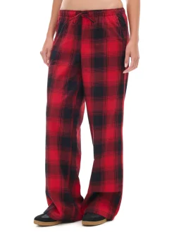 Cropp Spodnie*Czerwone spodnie w kratę czerwony