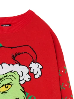 Cropp Ubrania Świąteczne|Swetry*sweter świąteczny Grinch czerwony