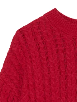 Cropp Swetry*sweter z warkoczowym splotem czerwony
