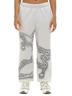 Cropp Spodnie|Sety*Dresowe joggery z motywem łańcucha jasnyszary
