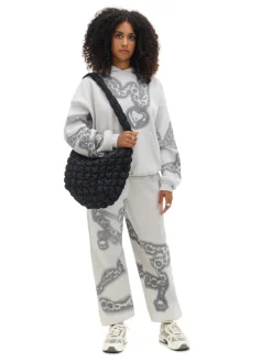 Cropp Spodnie|Sety*Dresowe joggery z motywem łańcucha jasnyszary