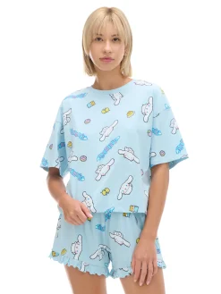 Cropp Piżamy*Dwuczęściowa krótka piżama Cinnamoroll różowy