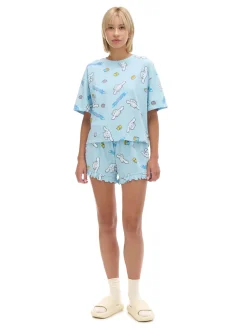 Cropp Piżamy*Dwuczęściowa krótka piżama Cinnamoroll różowy