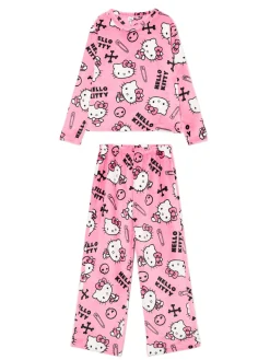 Cropp Cozy|Piżamy*Dwuczęściowa pluszowa piżama Hello Kitty różowy