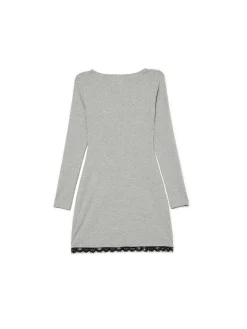 Cropp Sukienki, Kombinezony*Dzianinowa szara sukienka midi szary
