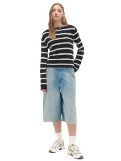 Cropp Swetry*Dzianinowy sweter w paski czarny