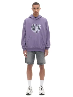 Cropp Bluzy*Fioletowa bluza z kapturem fioletowy