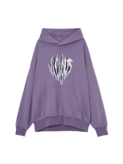 Cropp Bluzy*Fioletowa bluza z kapturem fioletowy