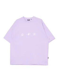 Cropp Koszulki*Fioletowa koszulka z nadrukiem fioletowy