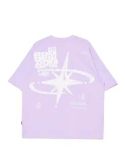 Cropp Koszulki*Fioletowa koszulka z nadrukiem fioletowy