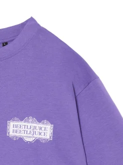 Cropp Koszulki*Fioletowa koszulka z nadrukiem Beetlejuice fioletowy
