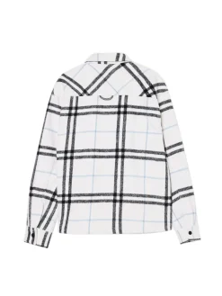 Cropp Koszule*Flanelowa kraciasta koszula z domieszką wełny biały