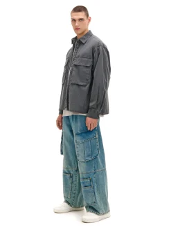 Cropp Koszule*Gładka koszula z efektem sprania czarny