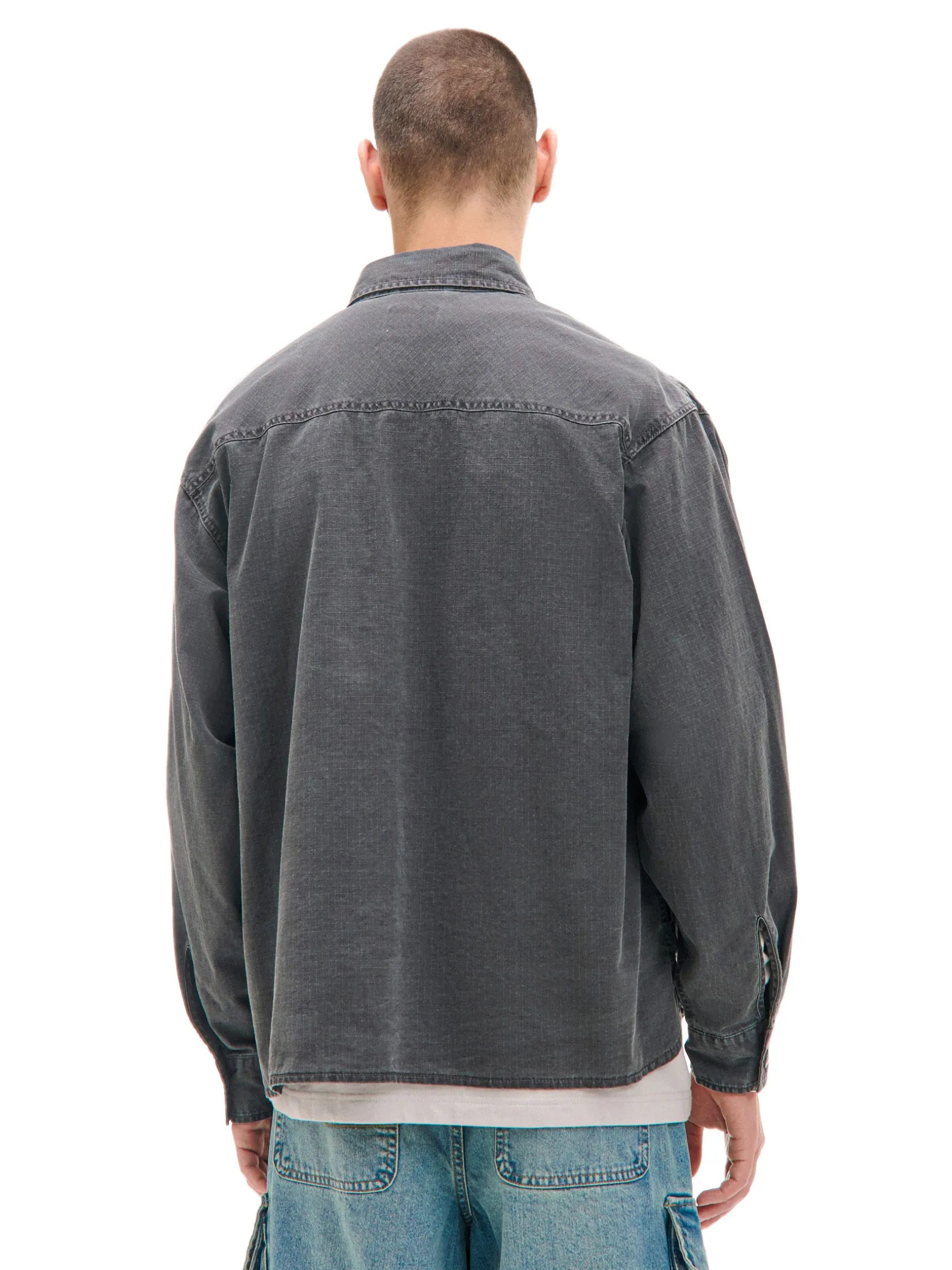 Cropp Koszule*Gładka koszula z efektem sprania czarny