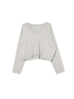 Cropp Swetry*Gładki jasnoszary sweter jasnyszary