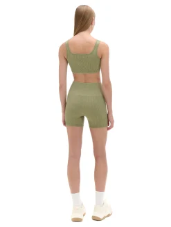 Cropp Koszulki, Topy*Gładki oliwkowy top zielony