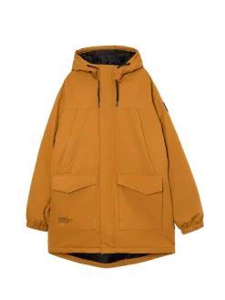Cropp Kurtki Zimowe|Kurtki, Płaszcze*Gładki płaszcz z kapturem brązowy
