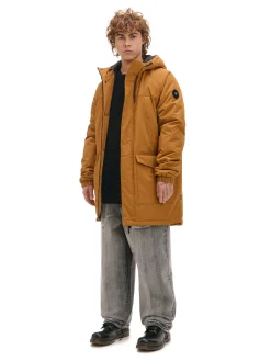 Cropp Kurtki Zimowe|Kurtki, Płaszcze*Gładki płaszcz z kapturem brązowy