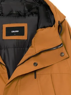 Cropp Kurtki Zimowe|Kurtki, Płaszcze*Gładki płaszcz z kapturem brązowy