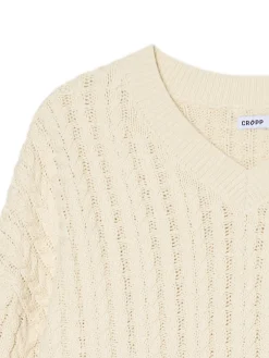 Cropp Swetry*Gładki sweter kremowy