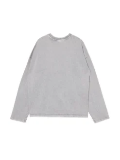 Cropp Unisex|Unisex*Gładki szary T-shirt longsleeve UNISEX jasnyszary