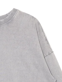 Cropp Unisex|Unisex*Gładki szary T-shirt longsleeve UNISEX jasnyszary