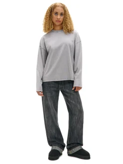 Cropp Unisex|Unisex*Gładki szary T-shirt longsleeve UNISEX jasnyszary