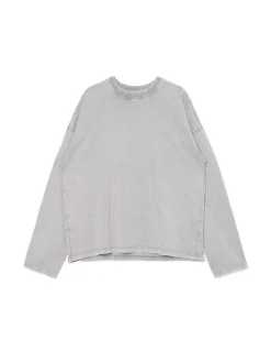 Cropp Unisex|Unisex*Gładki szary T-shirt longsleeve UNISEX jasnyszary