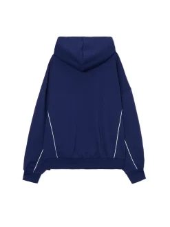 Cropp Bluzy*Granatowa bluza hoodie z naszywkami granatowy