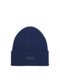 Cropp Czapki*Granatowa czapka beanie z naszywką granatowy