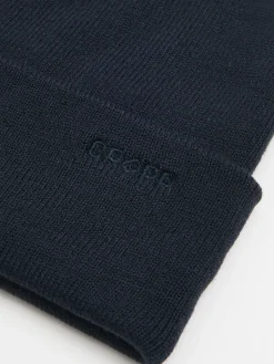 Cropp Czapki|Basic*Granatowa czapka beanie z naszywką granatowy