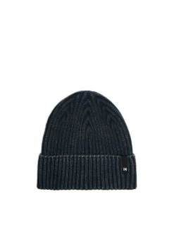 Cropp Czapki*Granatowa czapka beanie z naszywką granatowy