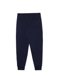 Cropp Spodnie*Granatowe dresowe joggery z nadrukiem na nogawce granatowy