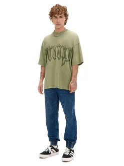 Cropp Jeansy*Granatowe jeansowe joggery regular surowygranatowy