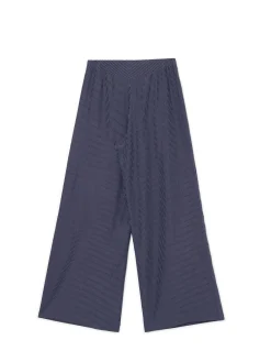 Cropp Spodnie*Granatowe spodnie tailoring w paski granatowy