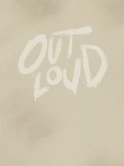 Cropp Bluzy*Jasna bluza z kapturem i nadrukami kremowy