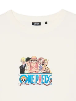 Cropp Koszulki*Jasna koszulka z nadrukiem One Piece kremowy