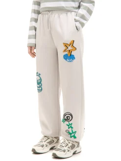 Cropp Spodnie|Sety*Jasne dresowe joggery z nadrukiem jasnyszary