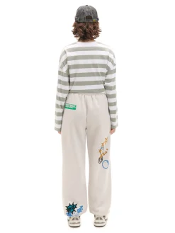 Cropp Spodnie|Sety*Jasne dresowe joggery z nadrukiem jasnyszary