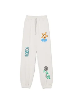 Cropp Spodnie|Sety*Jasne dresowe joggery z nadrukiem jasnyszary