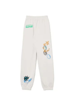 Cropp Spodnie|Sety*Jasne dresowe joggery z nadrukiem jasnyszary