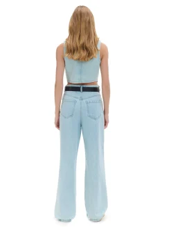 Cropp Jeansy*Jasne jeansy retro wide leg niebieski