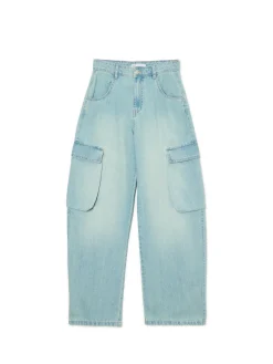 Cropp Jeansy*Jasne jeansy skater z efektem sprania błękitny