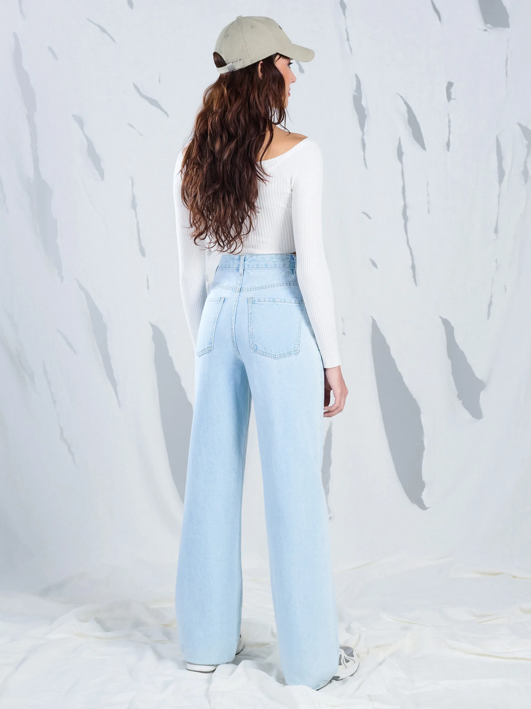 Cropp Jeansy*Jasne jeansy wide leg TALL niebieski