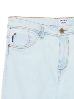 Cropp Jeansy*Jasne jeansy z przetarciami na kolanach niebieski