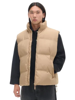 Cropp Kurtki, Płaszcze*Jasnobrązowa pikowana kamizelka z regulacją brązowy