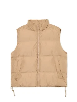 Cropp Kurtki, Płaszcze*Jasnobrązowa pikowana kamizelka z regulacją brązowy