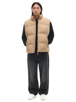 Cropp Kurtki, Płaszcze*Jasnobrązowa pikowana kamizelka z regulacją brązowy