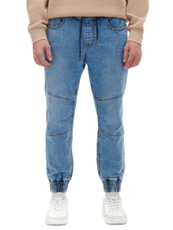 Cropp Jeansy*Jasnoe jeansowe joggery niebieski